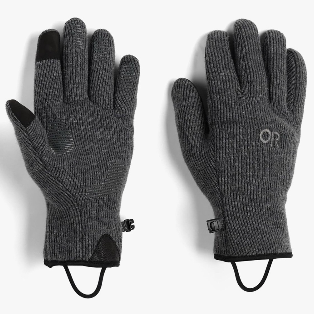 Gray Knit Gloves with Touchscreen Tips